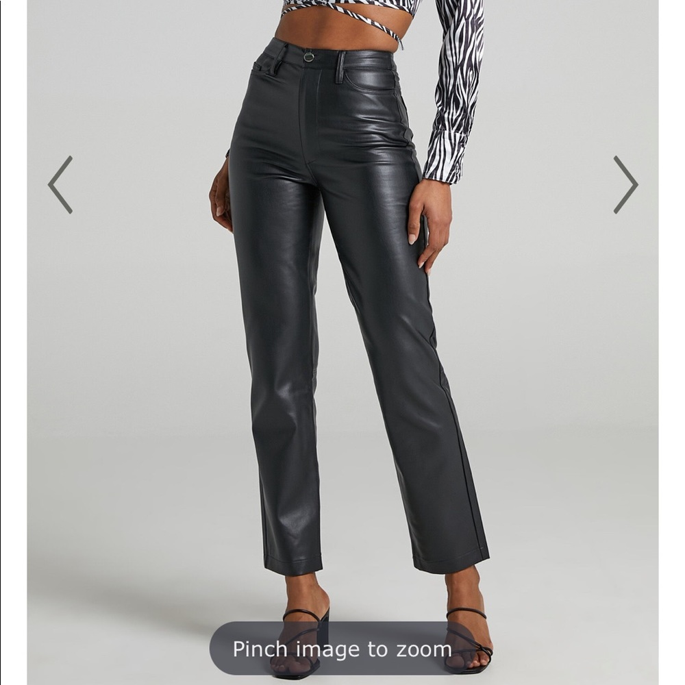 Showpo black leather pants (no tags)